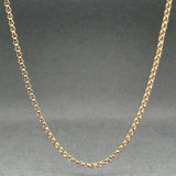Estate 14K R Gold 1.9mm 24” Rolo Chain