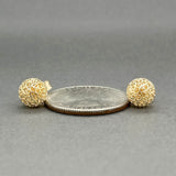 Estate 14K Y Gold Filigree 7.97mm Ball Stud Earrings