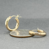 Estate 14K Y Gold 15.4mm Hoop Earrings