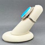 Estate SS 8.94ct Turquoise Cocktail Ring