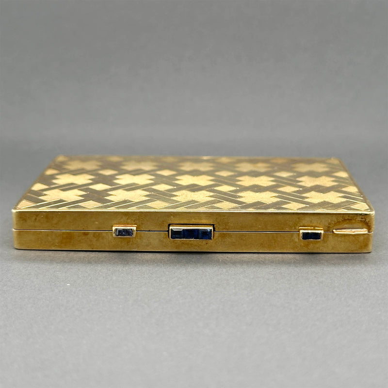 Estate Antique Cartier 18K Y Gold 0.74ctw Sapphire Makeup Compact