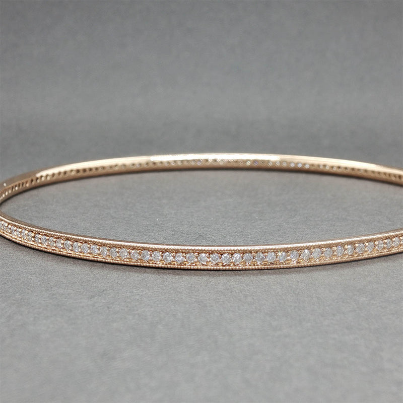 Estate 14K R Gold 1.06ctw G-H/SI2-I1 Diamond Bangle Bracelet