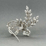 Estate Retro Platinum 5.58ctw Diamond Brooch
