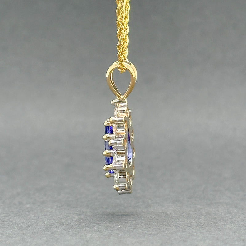 Estate 14K Y Gold 1.88ct Tanzanite & 1.17ctw Diamond Pendant