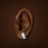 Estate 14K W Gold 0.34ctw Diamond Huggie Earrings