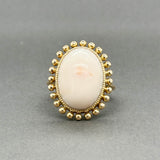 Estate 18K Y Gold 13.01ctAngel Skin Coral Ring