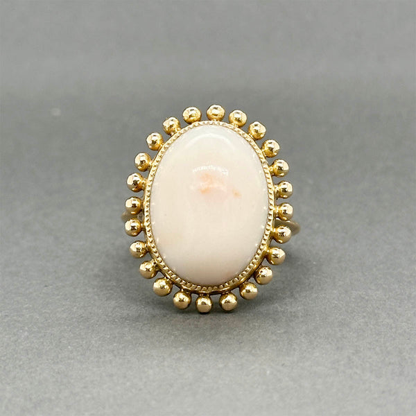 Estate 18K Y Gold 13.01ctAngel Skin Coral Ring