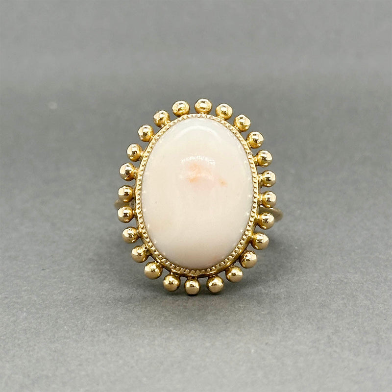 Estate 18K Y Gold 13.01ctAngel Skin Coral Ring