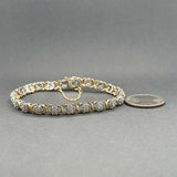 Estate 10K TT Gold 3.99ctw Fancy Brown/I1 Diamond Cluster Bracelet
