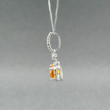 Estate 14K W Gold 0.70ct Citrine & 0.06ctw Diamond Pendant