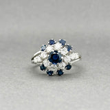 Estate 18K W Gold 1.15ctw Sapphire & 0.64ctw Diamond Ring