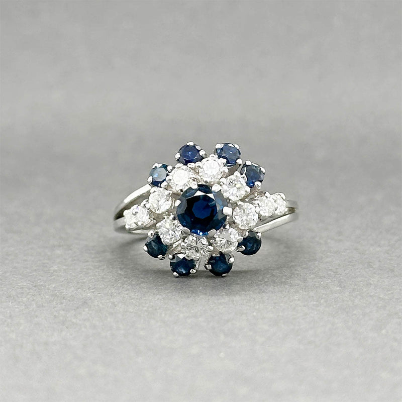 Estate 18K W Gold 1.15ctw Sapphire & 0.64ctw Diamond Ring