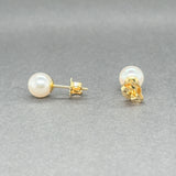Estate Tiffany & Co. 18K Y Gold 7mm Akoya Pearl Stud Earrings