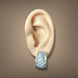 Estate David Yurman SS 18 Tapered Cable Earrings