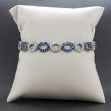 Estate 14K W Gold 3.43ctw Sapphire & 2.17ctw Diamond Bracelet