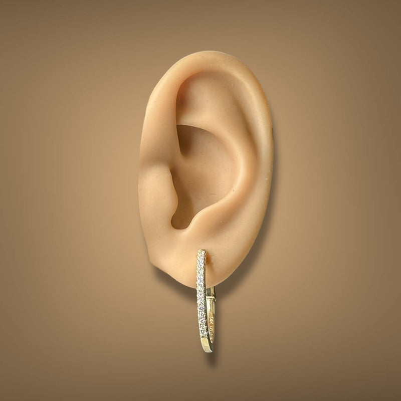 14K Y Gold 0.38ctw Diamond Hoop Earrings