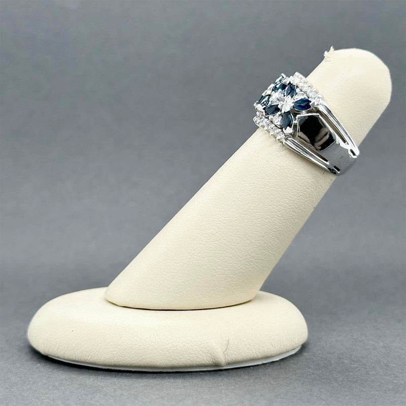 Estate 14K W Gold 1.08ctw Sapphire & 0.43ctw Diamond Ring