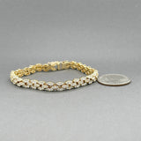 Estate 18K Y Gold 5.08ctw F-G/SI1-2 Diamond Bracelet