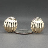 Estate 14K Y Gold Shell Dome Earrings