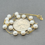 Estate 14K Y Gold Tincup FWP Pearl Necklace