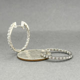 Estate 14K W Gold 0.33ctw I-J/I1 Diamond Hoop Earrings