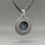 Estate David Yurman SS 0.23ctw I/I1 Diamond Cable Coil Pendant