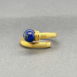 Estate 18K Y Gold Lapis Lazuli Bypass Ring