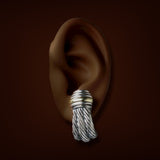 Estate David Yurman SS 14 Triple Cable Earrings