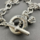 Estate Lagos SS Caviar Hearts Charm Bracelet