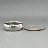 Estate 14K W Gold 7.07mm Hammered Ring