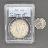 Estate 0.900 Silver 1898 Toned Morgan Silver Dollar PCGS MS 65