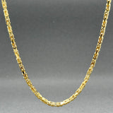 Estate 14K Y Gold 1.94mm 20.25” Byzantine Chain
