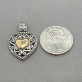 Estate SS 14 Milgrain Heart Pendant