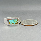 Estate SS Turquoise Inlay Men’s Ring