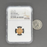 Estate 0.900 Gold 1916 McKinley Commemorative Gold Dollar NGC UNC Details Obv Scratch