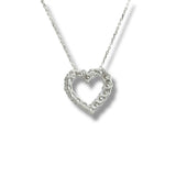 14K W Gold 0.50ctw F/VS2 Lab Created Diamond Heart Pendant