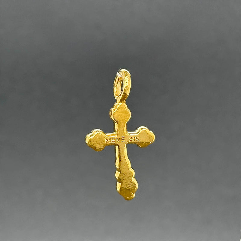 Estate 24K Y Gold 25.91mm Cross Pendant