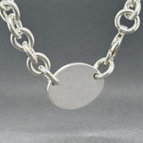 Estate Tiffany & Co. SS Oval Tag Necklace