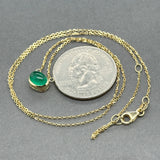 Estate 14K Y Gold 1.13ct Emerald Necklace