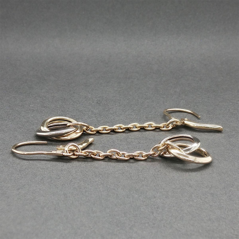 Estate 14K TT Gold Chain Drop Earrings