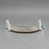 Estate 14K W Gold 0.05ctw G/SI1-2 Diamond Bar Stud Earrings