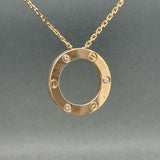 Estate Cartier 18K R Gold Love 3 0.07ctw F/VS1 Diamond Pendant