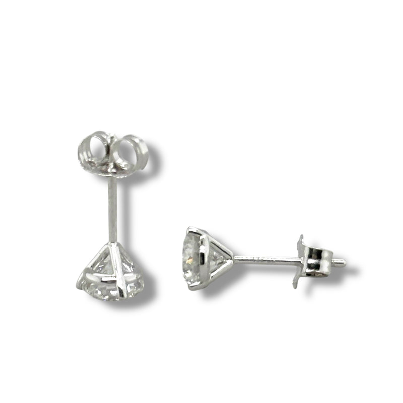 14K W Gold 1.00ctw F/VS1 Lab-Created Diamond Martini Set Earrings