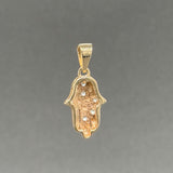 Estate 14K Y Gold CZ Hamsa Pendant