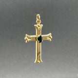 Estate 14K Y Gold Sapphire Cross Pendant