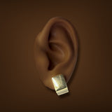 Estate 14K Y Gold 14.74mm Square Huggie Earrings