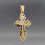 Estate 14K Y Gold 51mm Eastern Orthodox Cross Pendant