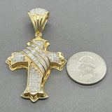Estate 14K Y Gold 10.45ctw G-H/VS2-I1 Diamond Cross Pendant