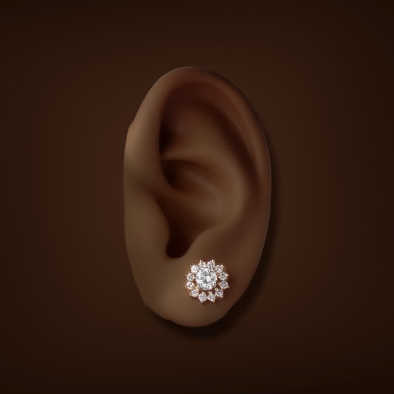 Estate 14K Y Gold 0.42ctw Diamond Earring Jackets