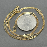 Estate 18K Y Gold 23.25” Station Necklace